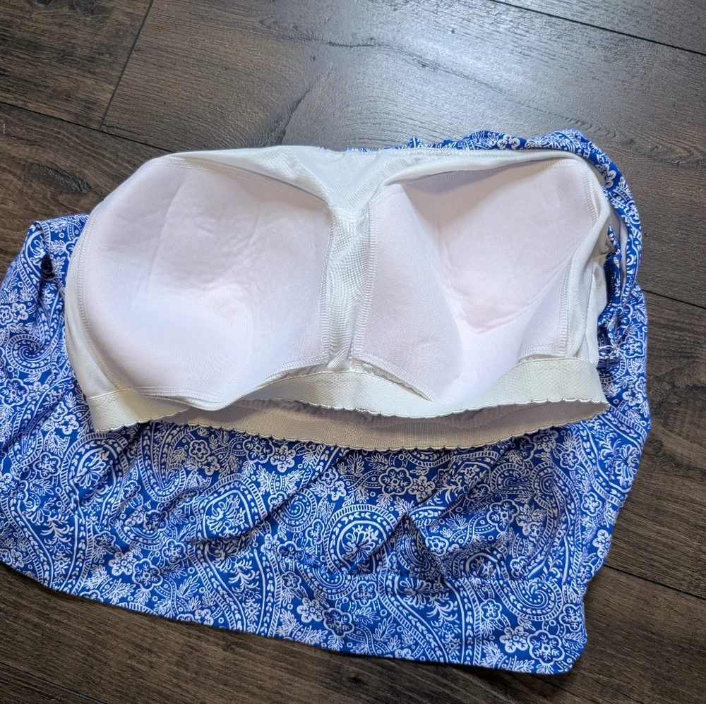 Lands' End Blue Paisley Swim Top‎ Size 14D